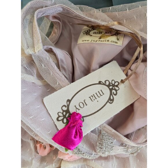 Mia Joy Girls Pink Lace Dress Size 2 Floral Embellished Hi-Low NWT - Picture 6 of 6